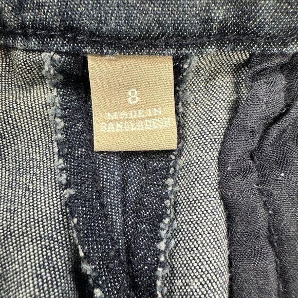 Banana Republic Hampton Fit Pants Womens 8 Blue Denim Stretch Trouser 30x25 - Picture 5 of 14